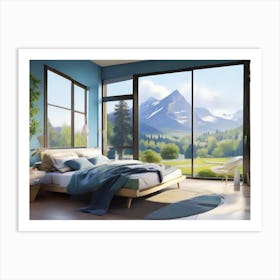Mountain View Bedroom Art Print