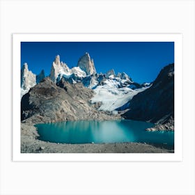 Fitz Roy Mountain And Lake Argentina Art Print
