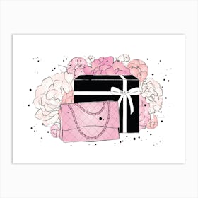 Handbag Peonies Art Print