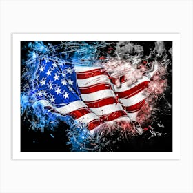America Flag Of United State Art Print
