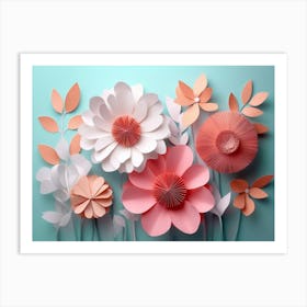 Photo Paper Flower 3d Illustration Art Print