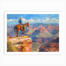 Cowboy In Grand Canyon Arizona 2 Art Print