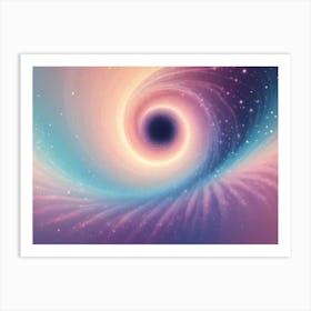 Abstract Image Of A Swirling, Galaxy Like Vortex With A Dark, Black Hole At Its Center Art Print