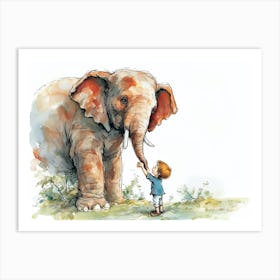 Elephant And Child 1 Art Print