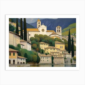 Church On Lake Como Art Print