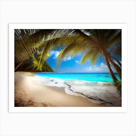 Beach With Palm Trees 4 Art Print