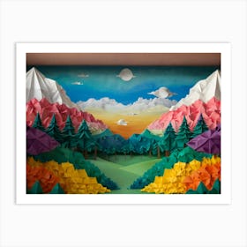 Origami Landscape Art Print