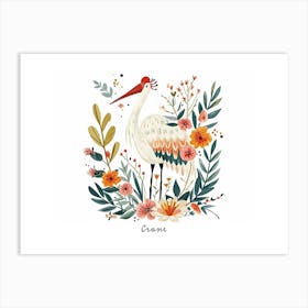 Little Floral Crane 3 Poster Art Print