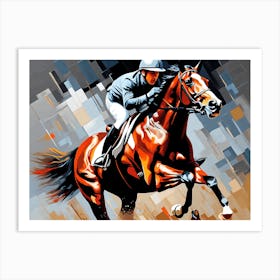 Modern Horse Art, A jockey Art Print