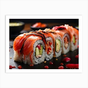 Sushi With Salmon And Vegetables Art Print