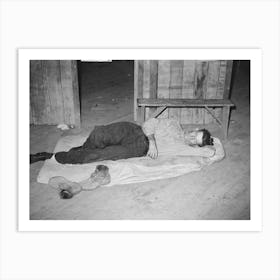 Squatters Asleep On Floor In Warehouse, Caruthersville, Missouri By Russell Lee Art Print
