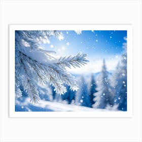 Crystal Snowfall Fresh Holiday Frost Icy Snowflake Texture Beautiful Light Season Hoar Fr (36) Art Print