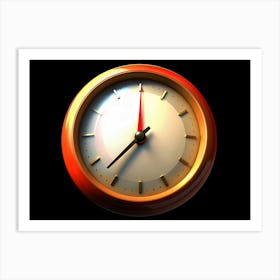 Vintage Clock Face Showing 1 O Clock Art Print