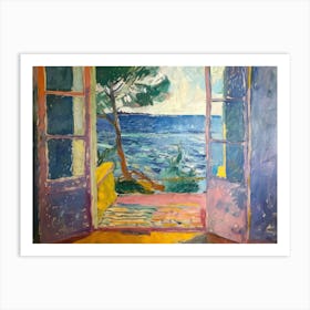 Seaside Sanctuary Painting Inspired By Paul Cezanne Art Print