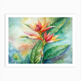 8 Heliconia Rostrata With Cascading Blooms (1) Art Print