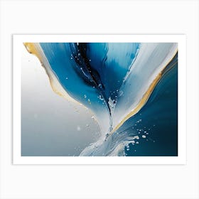 Blue Water Splash Art Print