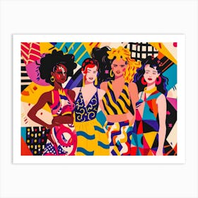 Women In Colorful Outfits 1 Art Print