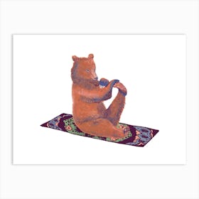 Bear Exercise - Animal Yoga Art Print