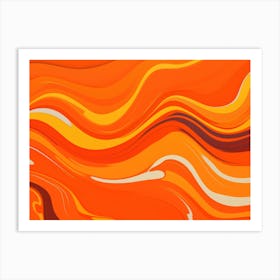 Abstract Orange Wavy Background Art Print