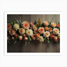 Peach Roses Art Print