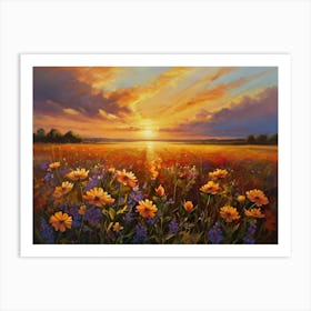 Sunset In The Meadow 31 Art Print