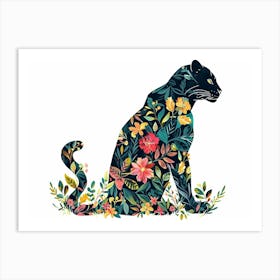 Little Floral Black Panther 2 Art Print
