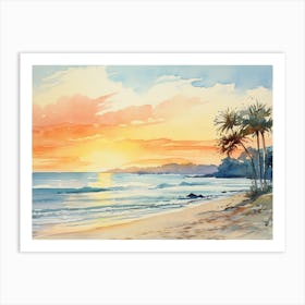 Sunset At The Beach 3 Art Print