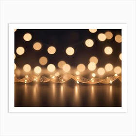 Abstract Image Of A Blurred Background With A Scattering Of Golden, Round Lights 1 Art Print