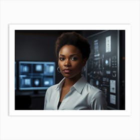 Young African American Woman In Office Art Print