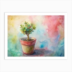 Watercolor Of Cactus Art Print