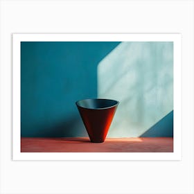 Black Vase In A Blue Room Art Print