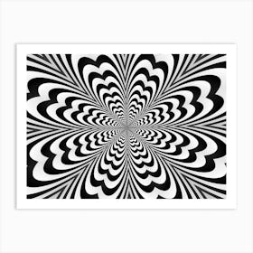 Abstract Spiral Black And White Background Optical Illusion Art Print