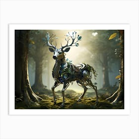 Deer In The Forest Paintings Art Print 4 Art Print