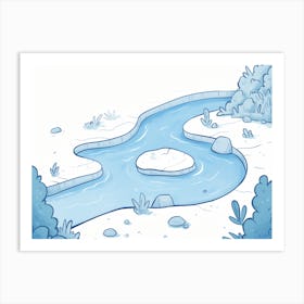 River In The Snow 1 Art Print