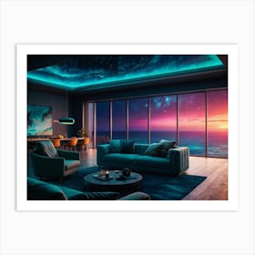 Living Room With Starry Sky Art Print