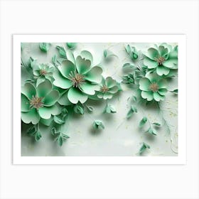 Green Flowers Art Print