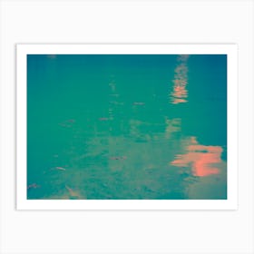 Water In Different Colors Of Blue, Pink And Orange 1 Art Print