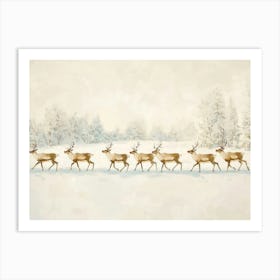 Reindeer In The Snow Art Print