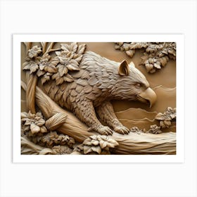 Eagle Carving 3 Art Print