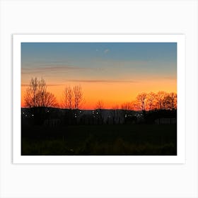 Sunset Over A Field Art Print