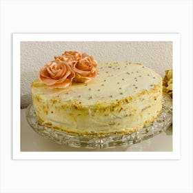 Cake With Roses Art Print