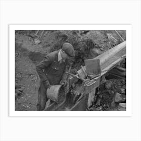 Gold Miner At Work In Sluice Box, Two Bit Creek, South Dakota By Russell Lee Art Print