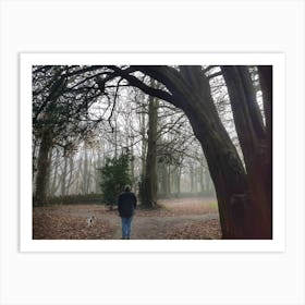 Person Walking In The Woods Art Print