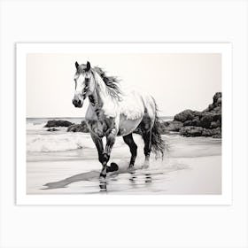 A Horse Oil Painting In Diani Beach, Kenya, Landscape 3 Art Print