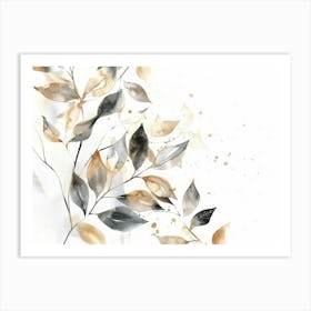 Watercolor Leaves 3 Art Print