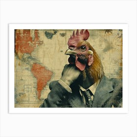 Absurd Bestiary: From Minimalism to Political Satire.Rooster 4 Art Print