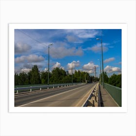 Empty Road On A Bridge Art Print