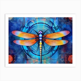 Dragonfly Blue Eyed Darner Aeshna Illustration Minimal 1 Art Print