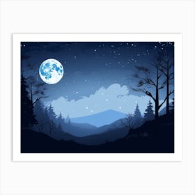 Full Moon In The Sky Art Print Art Print