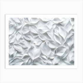 Abstract White Leaves Art Print